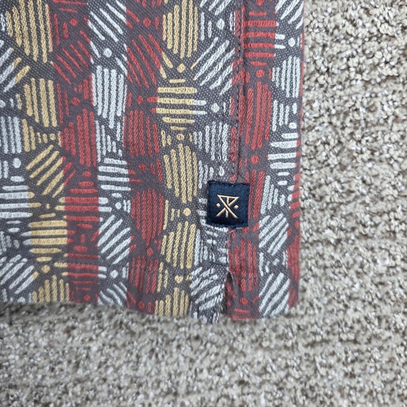 ROARK HOUSE OF DARWIN Mens Size Large Button Up Short Sleeve Shirt Geometric - Picture 5 of 8